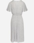 defox Rochie Bej-Violet Cloș cu Elastic în Talie și Cordon din Material Prissa