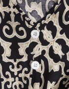 defox Rochie Bleumarin Din bumbac cu decolteu în V închisă cu nasturi cu elastic în talie Kelea