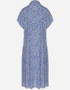 defox Rochie Cămașă Bleumarin Bumbac Florală cu poale evazate Jerilsa