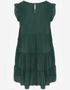 defox Rochie Cloș Verde închisă cu Volane Închisă la gât Rettesa