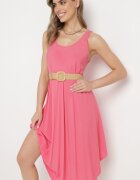 defox Rochie evazată roz din Bumbac Tesaxelle