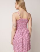 defox Rochie Fucsia de bumbac pe bretele reglabile cu decolteu elastic Risetta