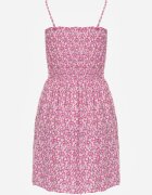 defox Rochie Fucsia de bumbac pe bretele reglabile cu decolteu elastic Risetta
