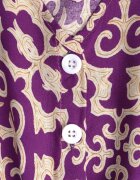 defox Rochie Mov închis din bumbac cu decolteu în V încheiată cu nasturi cu elastic în talie Kelea