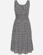 defox Rochie Neagră Cloș din Bumbac cu bretele late cu elastic în talie Bellawish