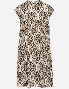 defox Rochie Neagră de Bumbac cu croi evazat decorată cu volan Linola
