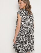 defox Rochie Neagră De bumbac Cu croi evazat supradimensionată Liravina