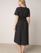 defox Rochie neagră din Bumbac Cloche cu buline Toliennea