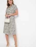 defox Rochie Neagră Din bumbac Tip cămașă Cu model Paisley Aelluria