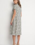defox Rochie Neagră Din bumbac Tip cămașă Cu model Paisley Aelluria