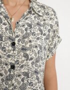 defox Rochie Neagră Din bumbac Tip cămașă Cu model Paisley Aelluria