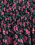 defox Rochie Negru-Roz de Bumbac cu Bretele cu Elastic în Talie Tessaray