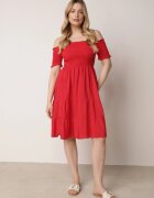 defox Rochie roșie din bumbac stil spaniol Tolowena