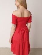 defox Rochie roșie din bumbac stil spaniol Tolowena