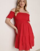 defox Rochie roșie din bumbac stil spaniol Tolowena