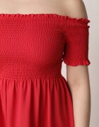 defox Rochie roșie din bumbac stil spaniol Tolowena