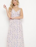 defox Rochie Roz deschis Din bumbac Cloche cu imprimeu floral cu bretele reglabile Rosapia