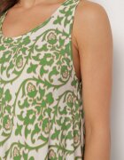 defox Rochie verde de bumbac cloș cu imprimeu abstract Natiliana