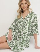 defox Rochie Verde De bumbac Cloș cu nasturi Janisse