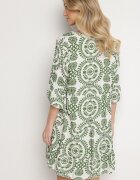 defox Rochie Verde De bumbac Cloș cu nasturi Janisse
