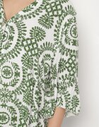 defox Rochie Verde De bumbac Cloș cu nasturi Janisse