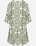 defox Rochie Verde De bumbac Cloș cu nasturi Janisse