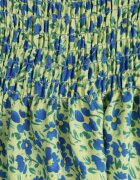 defox Rochie Verde deschis din bumbac cu bretele cu elastic în talie Tessaray