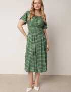 defox Rochie Verde din Bumbac Cloș cu buline Toliennea