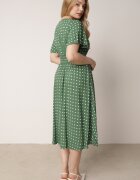 defox Rochie Verde din Bumbac Cloș cu buline Toliennea