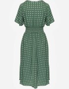 defox Rochie Verde din Bumbac Cloș cu buline Toliennea
