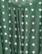 defox Rochie Verde din Bumbac Cloș cu buline Toliennea