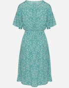 defox Rochie Verde din Bumbac Cloș cu Imprimeu Floral Esirive