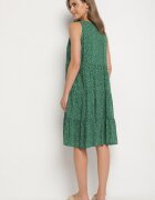 defox Rochie Verde Din Bumbac Cu Buline Cu Volane Zerolia