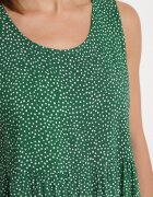 defox Rochie Verde Din Bumbac Cu Buline Cu Volane Zerolia