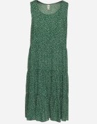 defox Rochie Verde Din Bumbac Cu Buline Cu Volane Zerolia