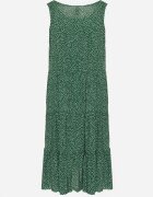 defox Rochie Verde Din Bumbac Cu Buline Cu Volane Zerolia
