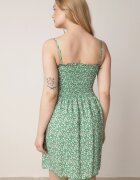 defox Rochie Verde din Bumbac pe bretele reglabile cu decolteu elastic Risetta