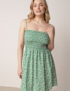 defox Rochie Verde din Bumbac pe bretele reglabile cu decolteu elastic Risetta