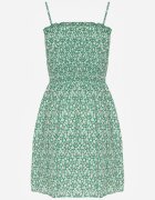 defox Rochie Verde din Bumbac pe bretele reglabile cu decolteu elastic Risetta