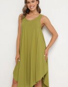 defox Rochie Verde închis Cloș din Bumbac Tesaxelle
