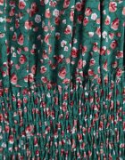 defox Rochie Verde Spaniolă din Bumbac cu Elastic în Talie Viliana