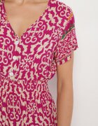 defox Rochie Violetă din Bumbac cu nasturi și cu model ornamental Zisselle