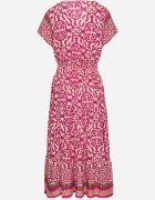 defox Rochie Violetă din Bumbac cu nasturi și cu model ornamental Zisselle