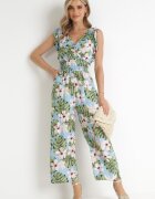 defox Salopetă Albastru deschis Din bumbac cu pantaloni lungi cu model floral Daina