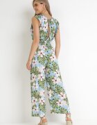 defox Salopetă Albastru deschis Din bumbac cu pantaloni lungi cu model floral Daina