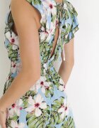 defox Salopetă Albastru deschis Din bumbac cu pantaloni lungi cu model floral Daina