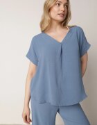 defox Set Albastru deschis din Viscoză Tricou cu mânecă scurtă și Pantaloni lejeri cu elastic cu buzunare Efraline