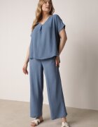 defox Set Albastru deschis din Viscoză Tricou cu mânecă scurtă și Pantaloni lejeri cu elastic cu buzunare Efraline