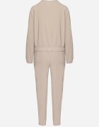 defox Set de trening bej Bluză cu fermoar și Pantaloni slim stil utility Telavienna