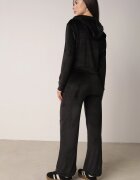 defox Set de trening Negru de catifea cu Bluză scurtă și Pantaloni largi Arilei